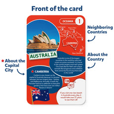 Educational card about Australia in the World Map Puzzle for ages 6-12