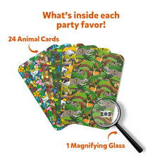Animal-themed party favors from Pack Party Favors Can You Spy for ages 4-7