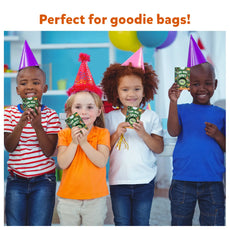 Children holding colorful party favors for Can You Spy Pack Party Favors age 4-7