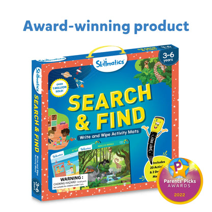 Skillmatics Search and Find, Reusable Activity Mats, Gifts for Ages 3 to 6