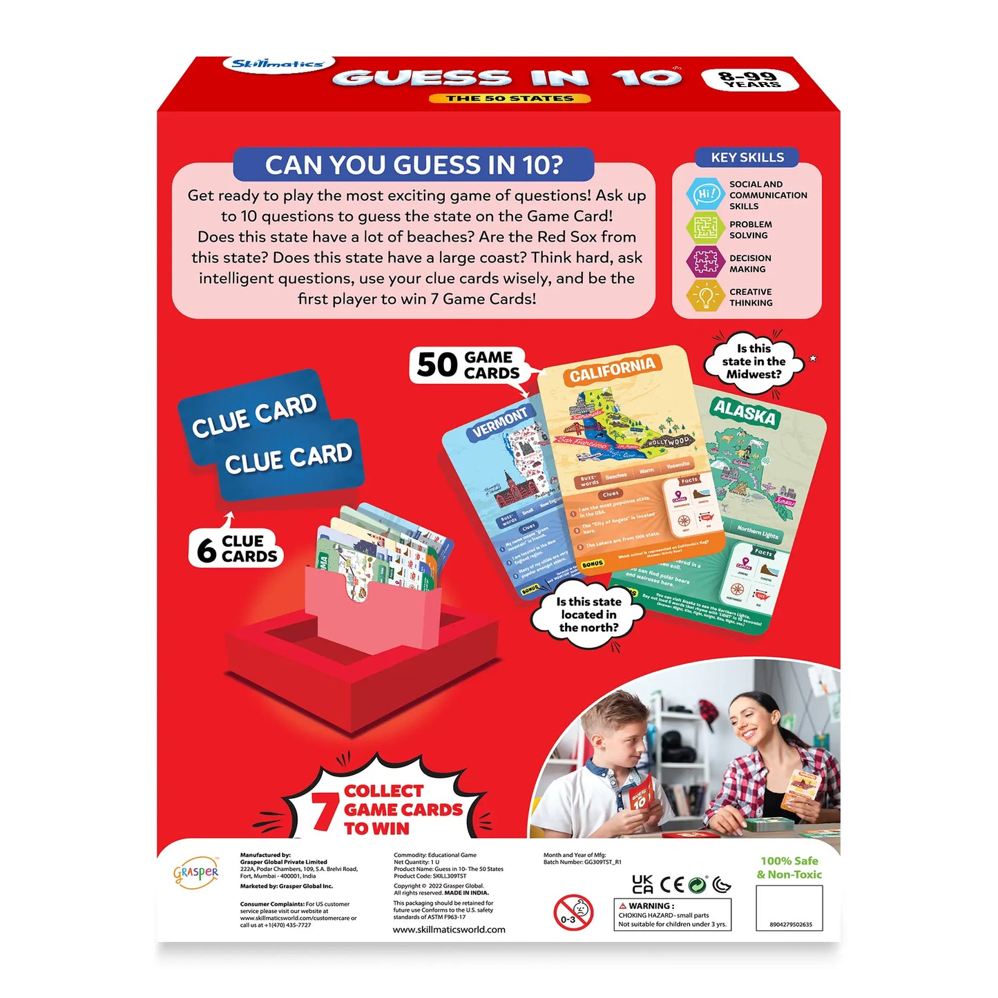 Skillmatics Card Game - Guess in 10 50 States, Gifts for Ages 8 and up