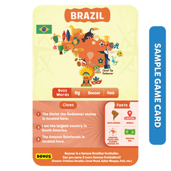 Brazil-themed game card from Guess in 10 Countries Of The World trivia card game