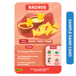 Nachos game card from Guess in 10 Foods Around The World trivia card game