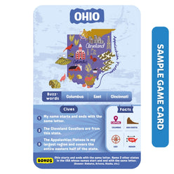 Ohio state game card from Guess in 10 States Of America trivia card game