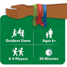 Outdoor game information card for Rapid Rumble Outdoor educational tag game for ages 6+